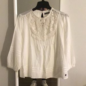 Abercrombie & Fitch Long Sleeve white lace shirt
